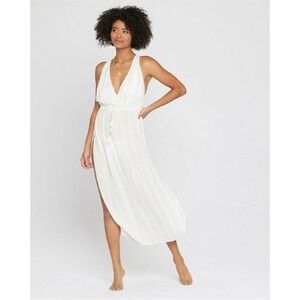 L*Space Kenzie Magic Hour Cover-Up Dress in Cream Metallic - Size XS
